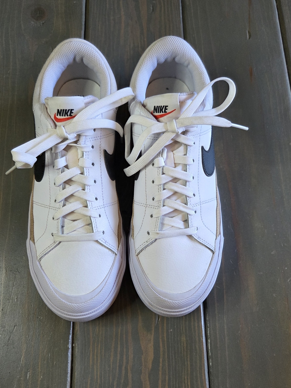 Nike Court Legacy Next Nature Sneakers White Black Womens 9.5 Casual Shoes